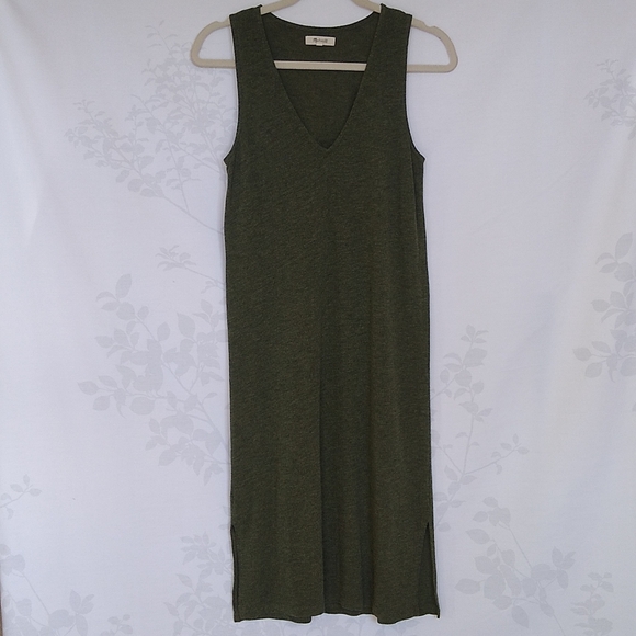 Madewell Dresses & Skirts - Madewell jersey knit tank dress army green S